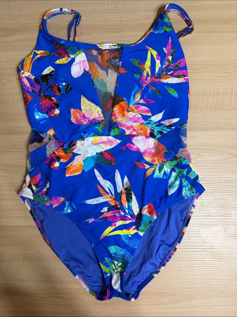La Blanca Royal Blue Floral Kids One-Piece Swimsuit